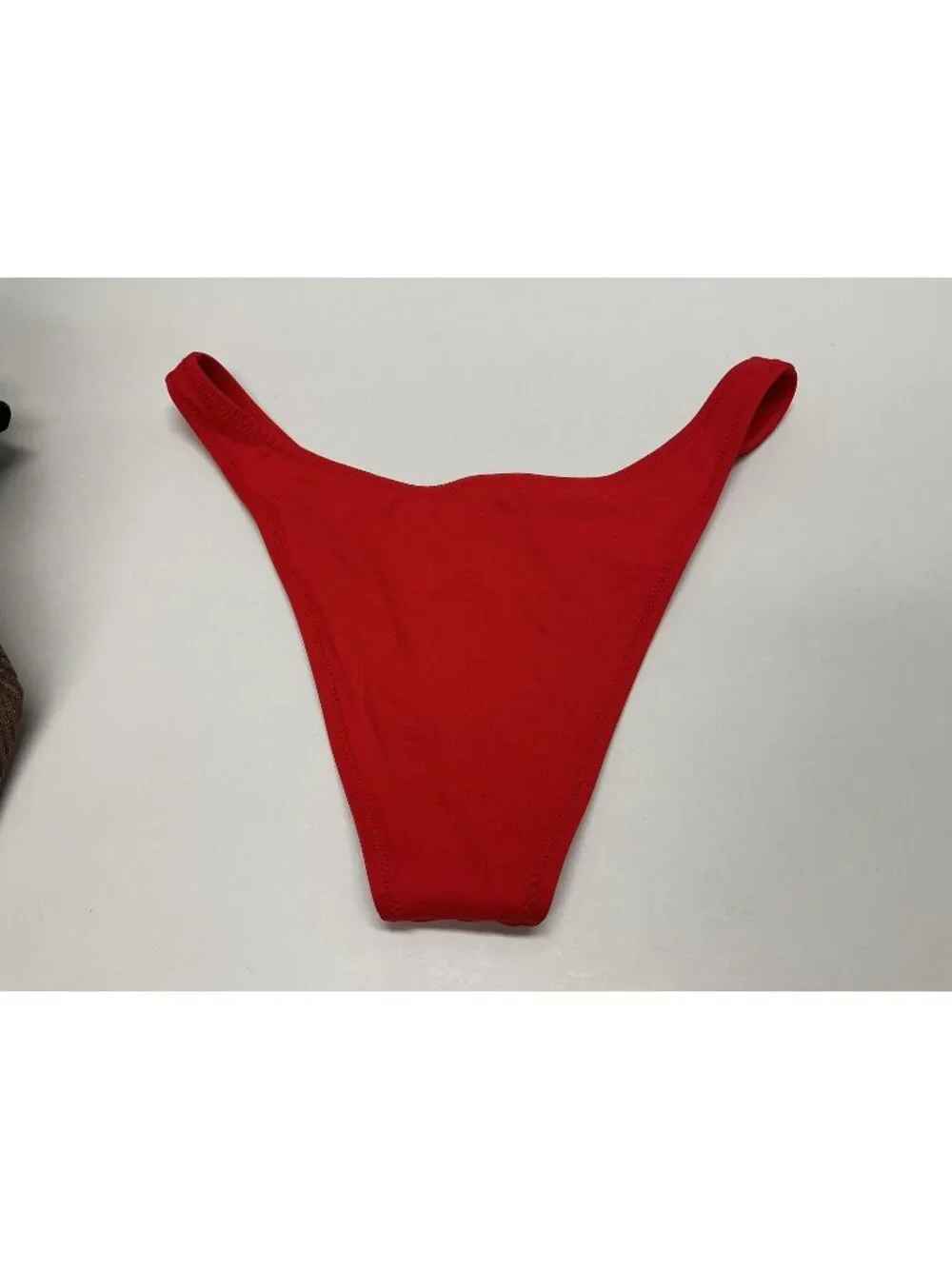 SKIMS Signature Swim Cheeky Tanga Bottom Red Thong Bikini Bottoms Size Large